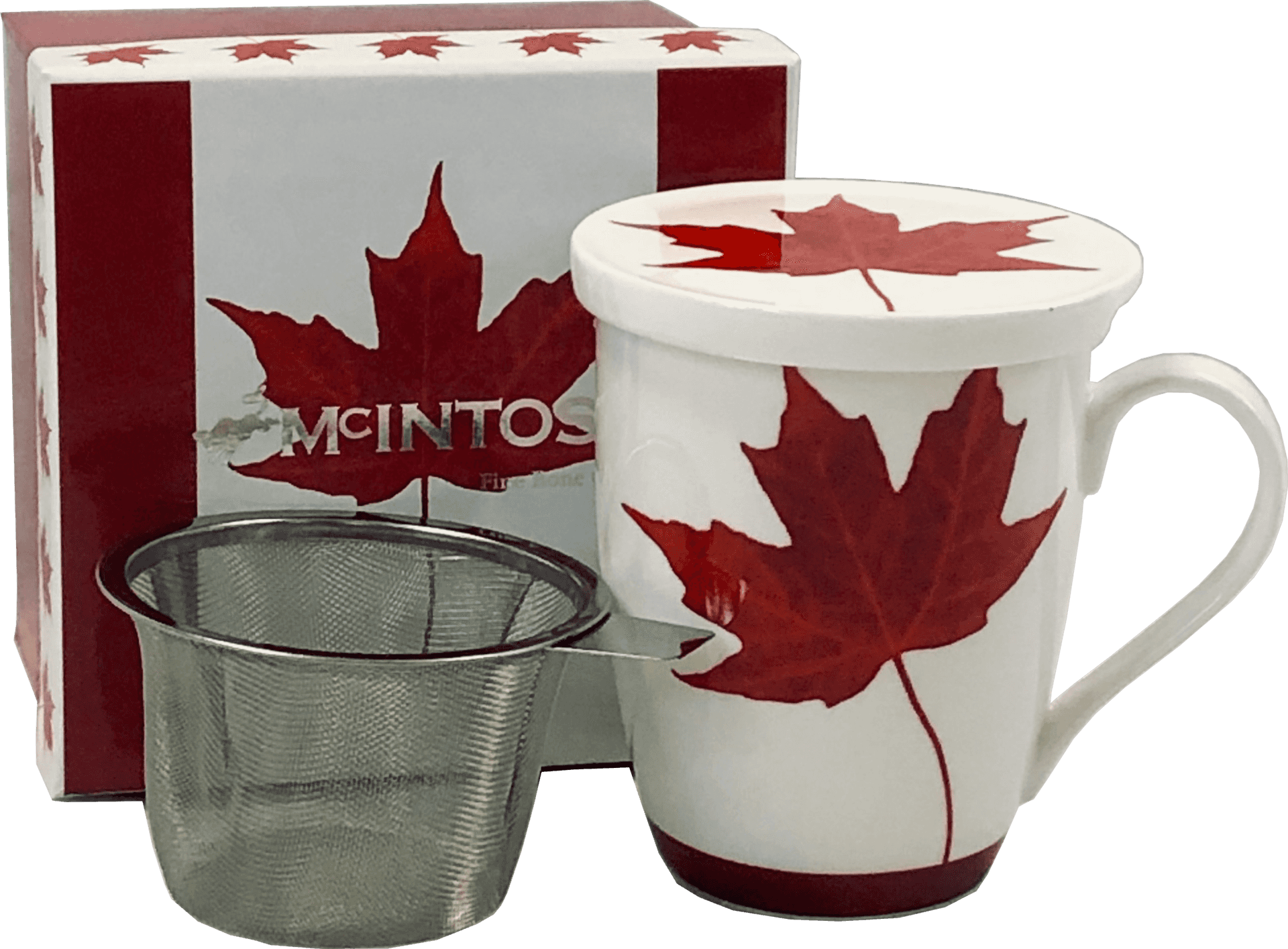 Canadian Maple Leaf Tea Mug Set PNG Image