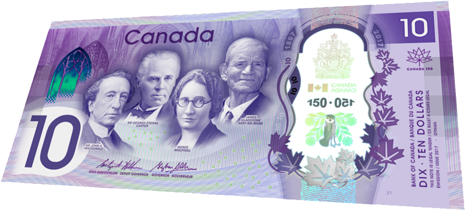 Canadian10 Dollar Bill Commemorative Edition PNG Image