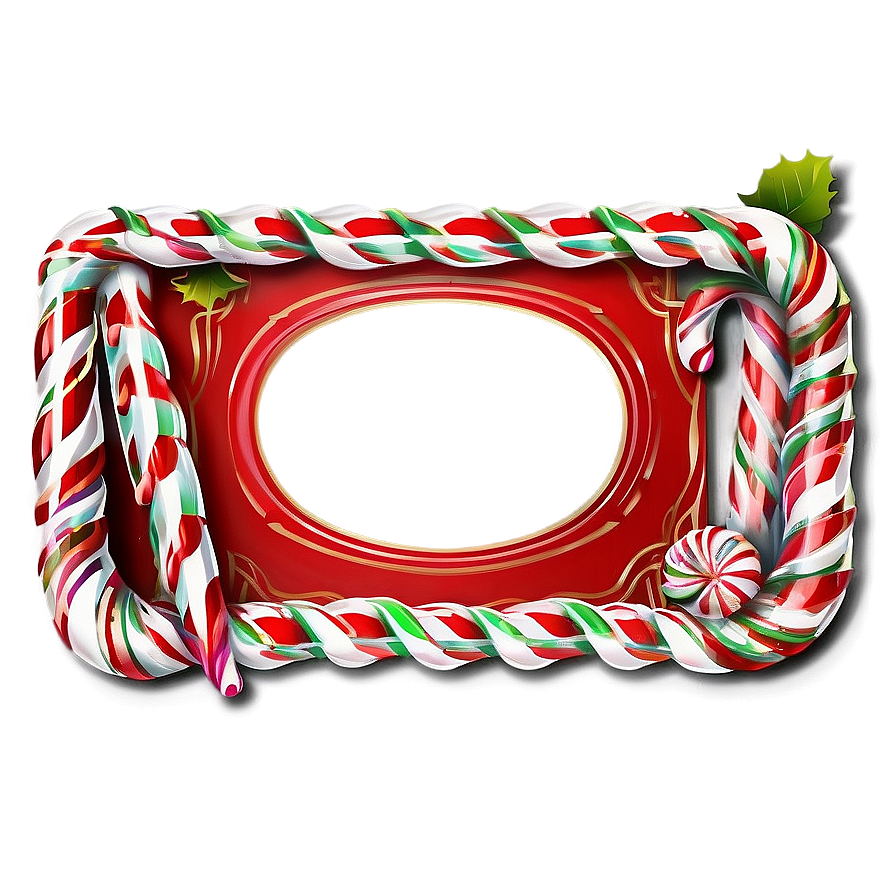 Candy Cane Frame Png Ewl PNG Image