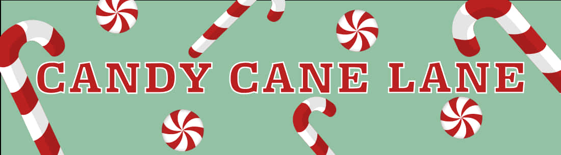 Candy Cane Lane Banner PNG Image