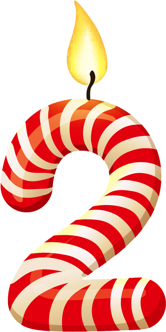 Candy Cane Number Two PNG Image