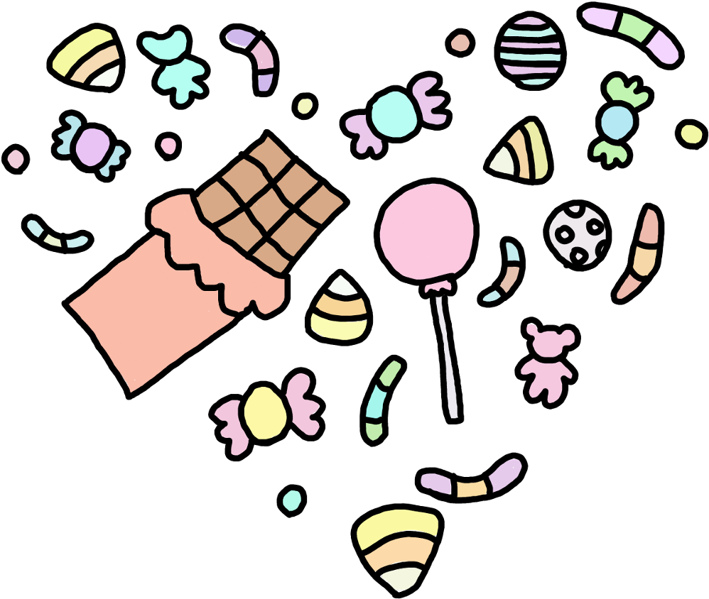 Candy Explosion Doodle Art PNG Image