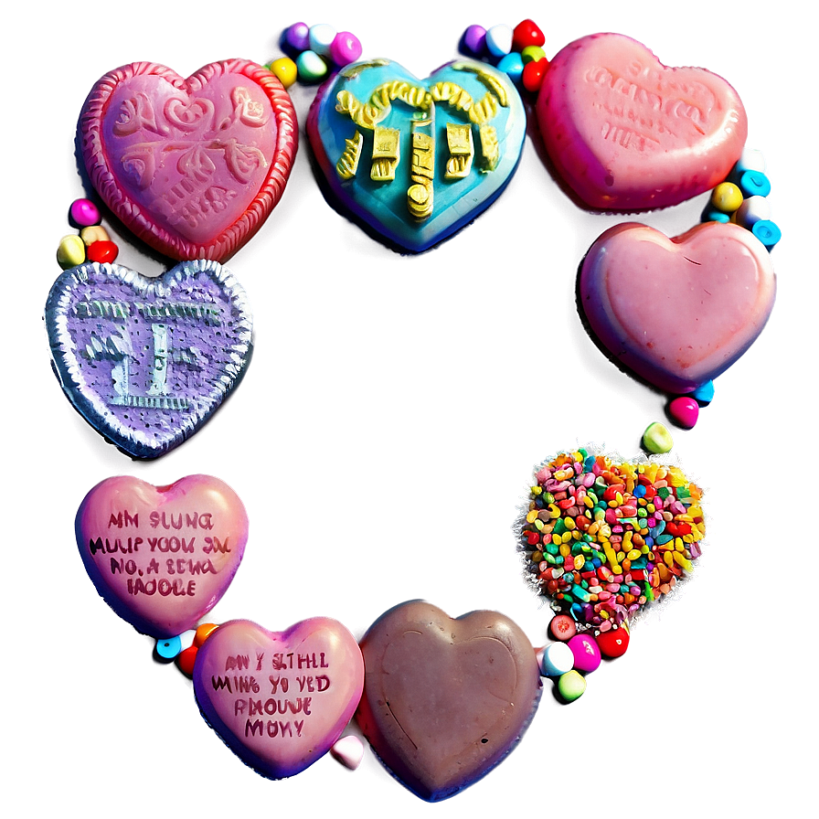 Candy Hearts And Messages Png Ghd PNG Image