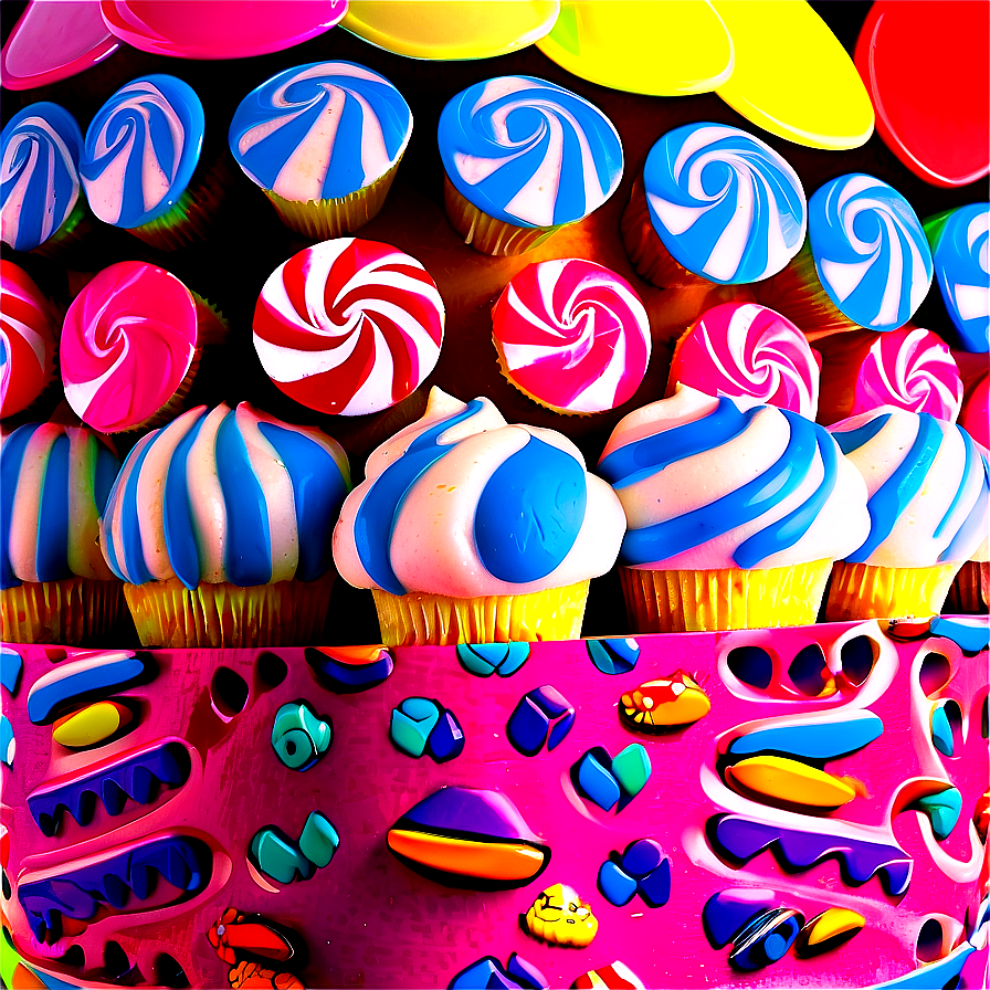 Candyland Cupcake Tower Png Arx5 PNG Image