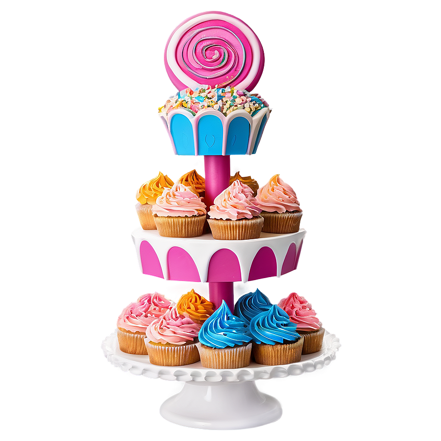 Candyland Cupcake Tower Png Oth7 PNG Image