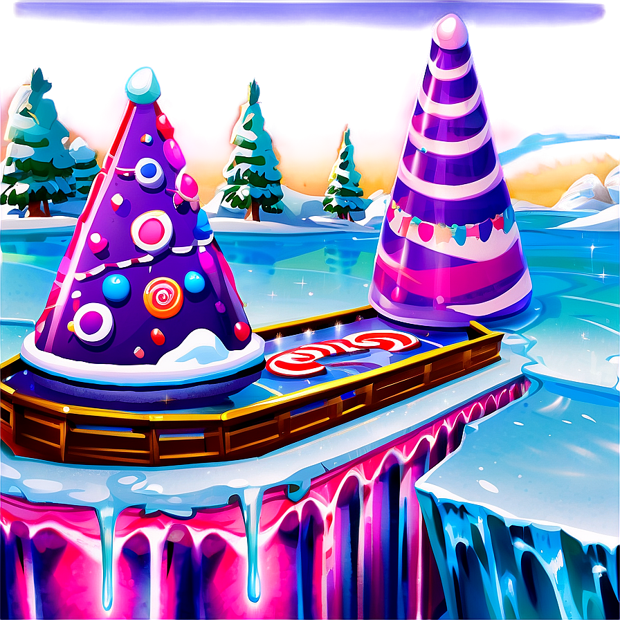 Candyland Iced Lake Adventure Png 06202024 PNG Image