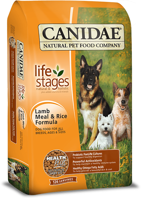 Canidae Dog Food Lamb Meal Rice Formula Package PNG Image