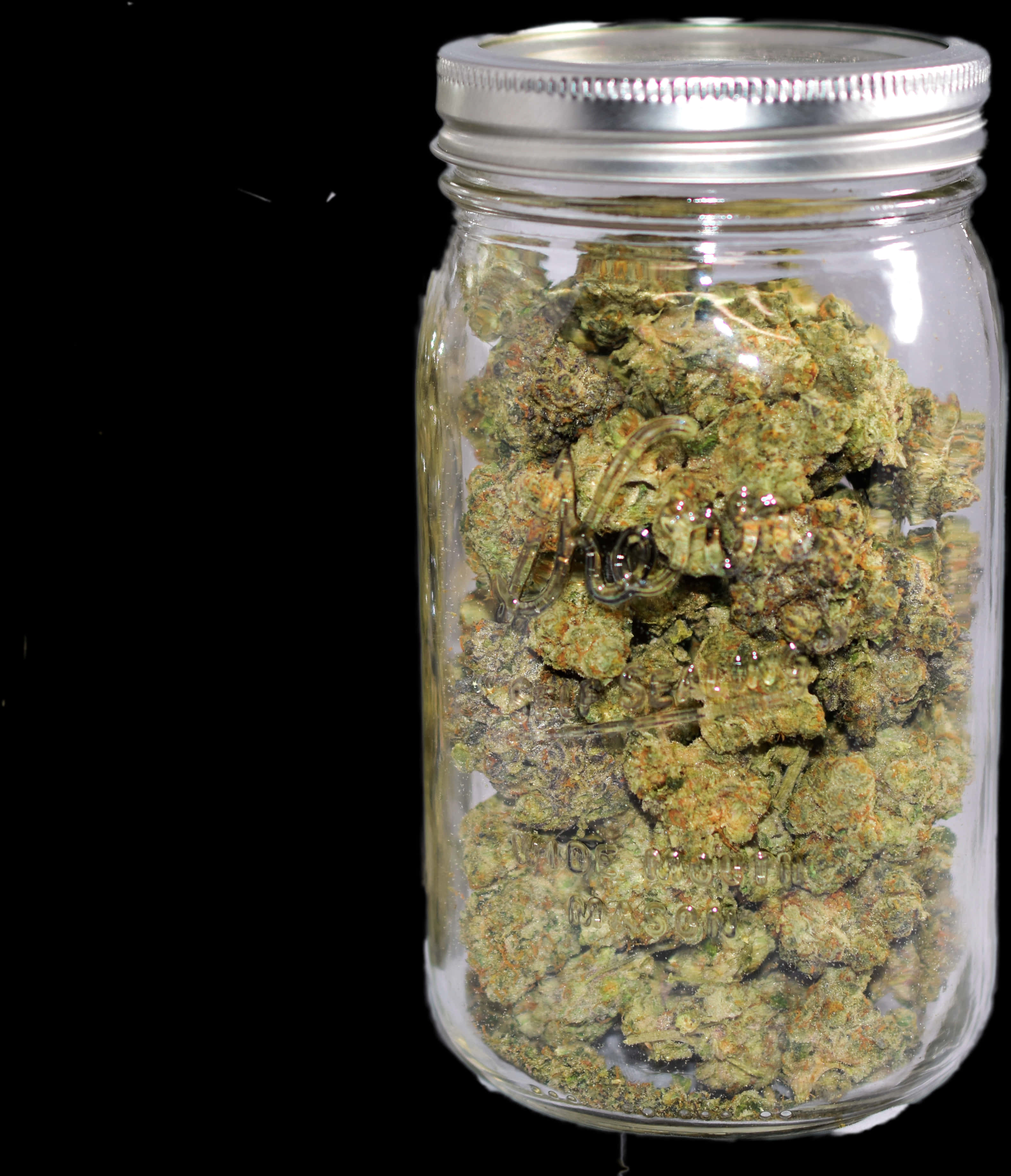 Cannabis Budsin Glass Jar PNG Image