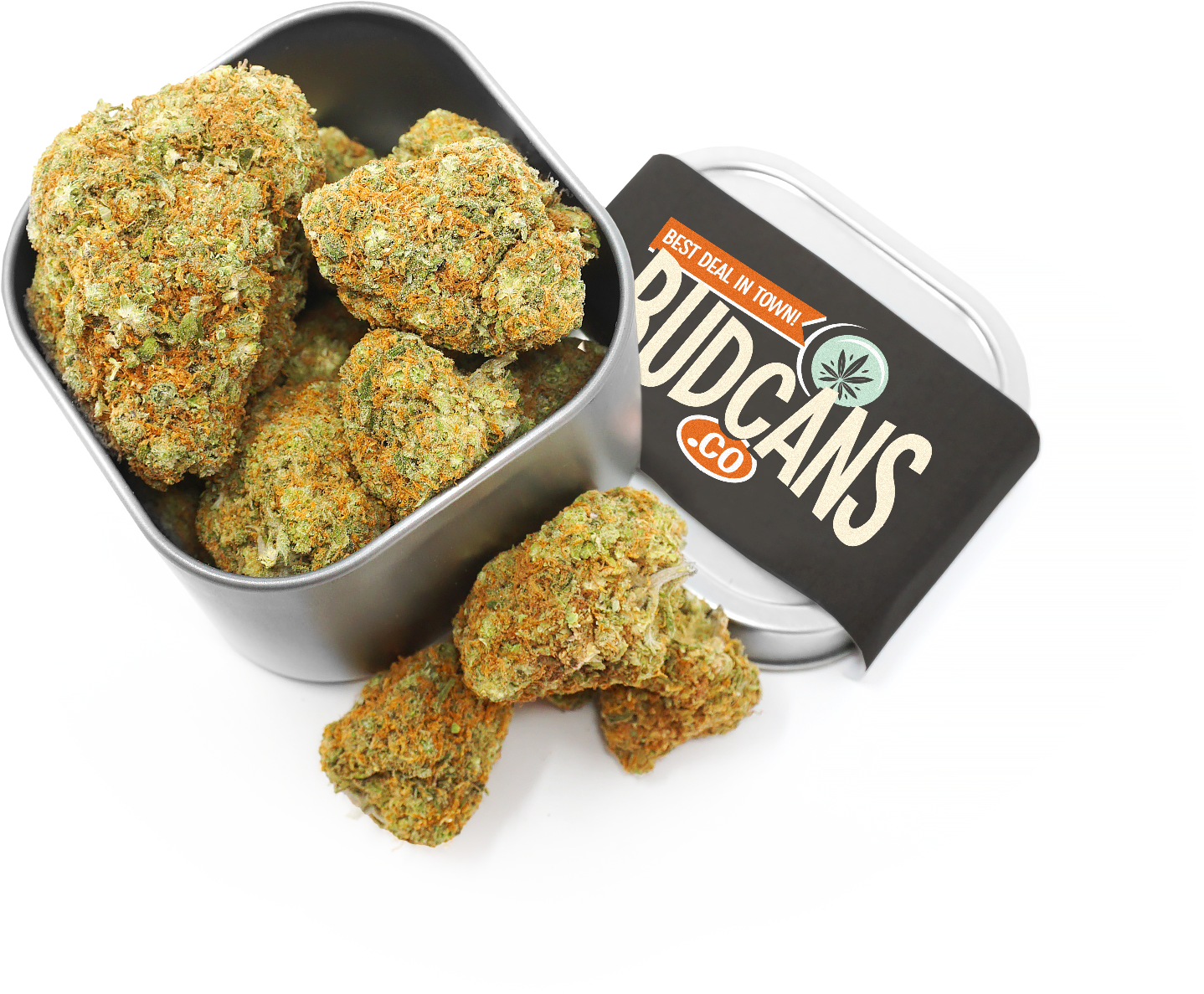 Cannabis Budsin Tin Container PNG Image