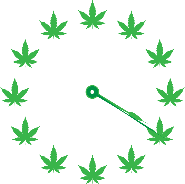 Cannabis Clock Pattern PNG Image