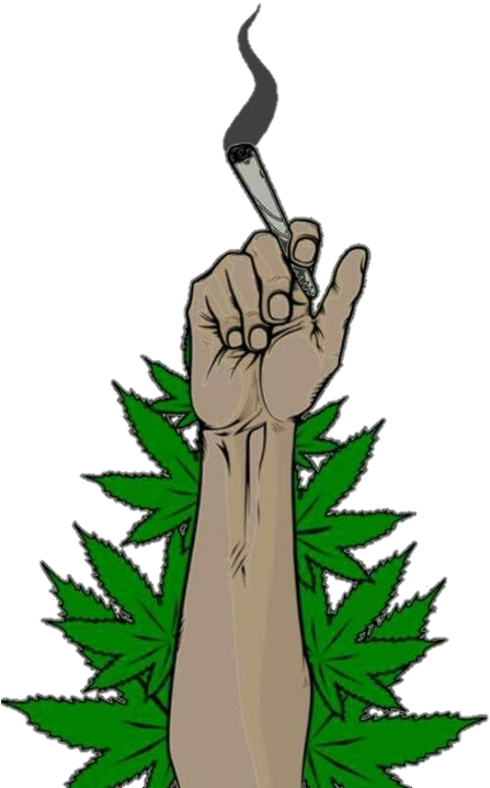 Cannabis Culture Fist Holding Joint PNG Image