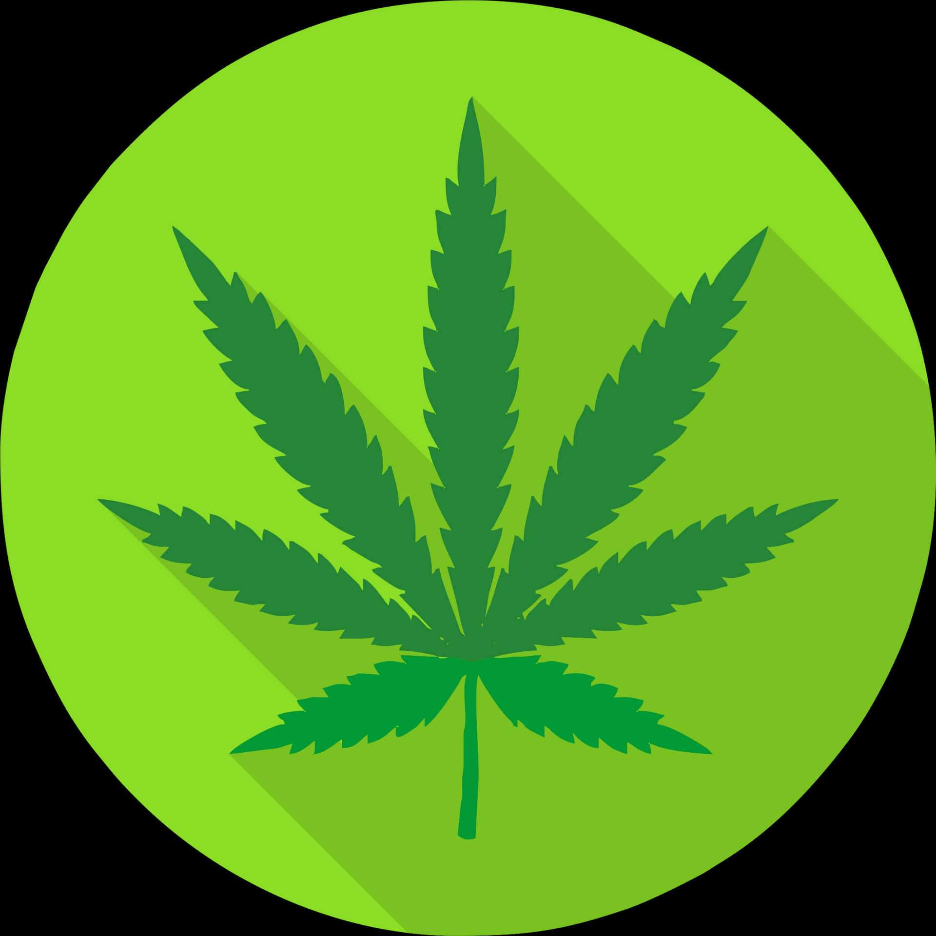 Cannabis Leaf Icon Green Background PNG Image