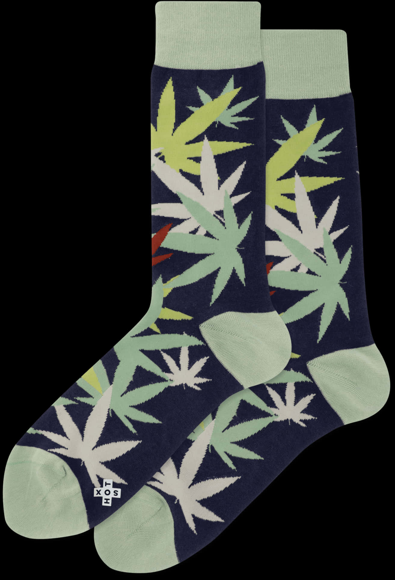 Cannabis Leaf Pattern Socks PNG Image