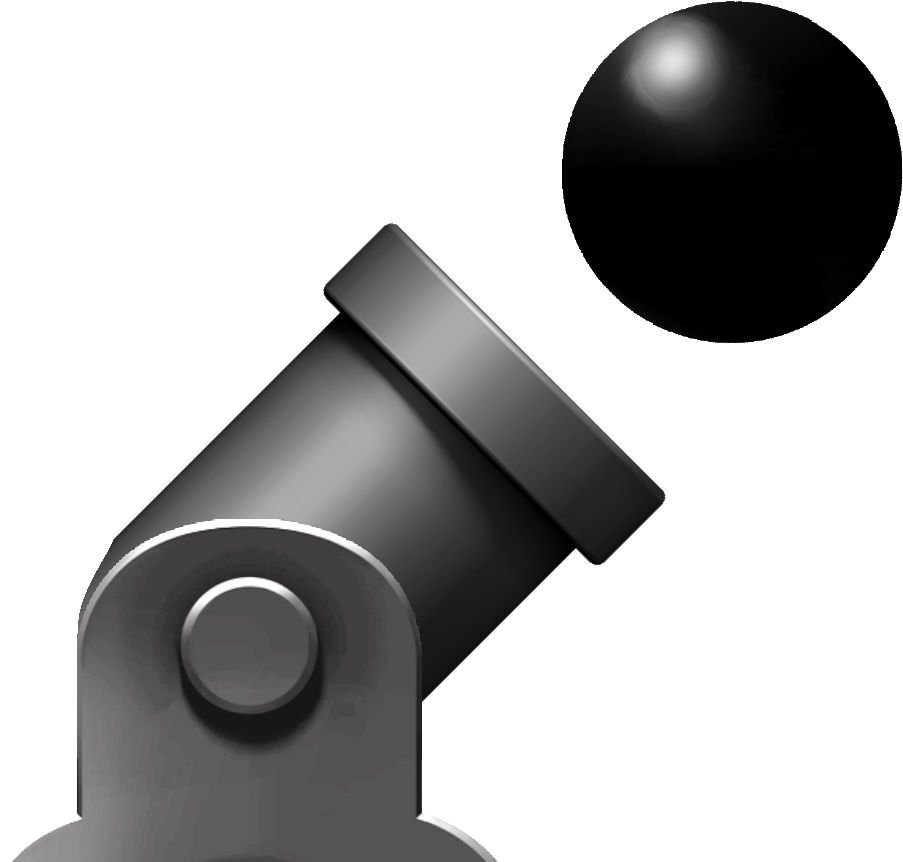 Cannonand Cannonball Graphic PNG Image