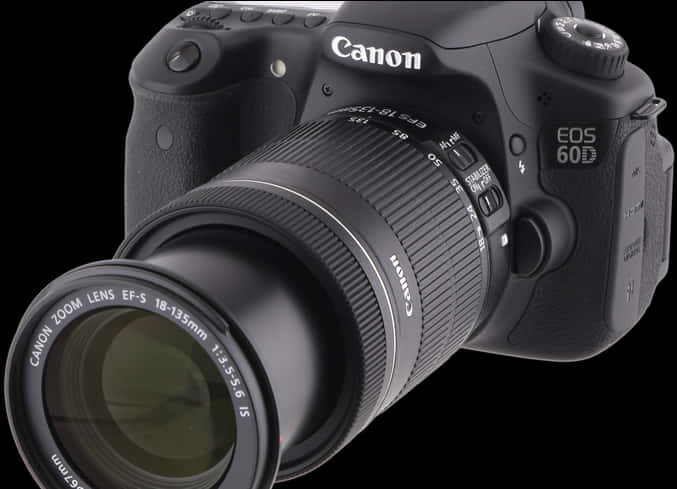 Canon E O S60 D D S L R Camerawith Lens PNG Image