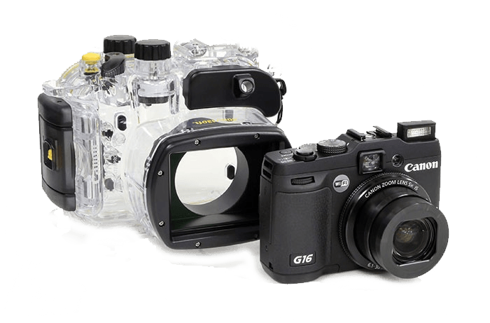 Canon G16 Camerawith Underwater Housing PNG Image