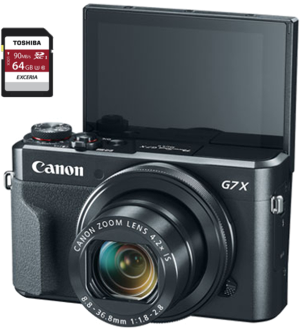 Canon G7 X Camerawith Flip Screen PNG Image