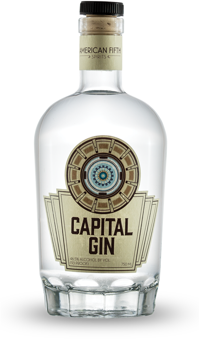 Capital Gin Bottle American Fifth Spirits PNG Image