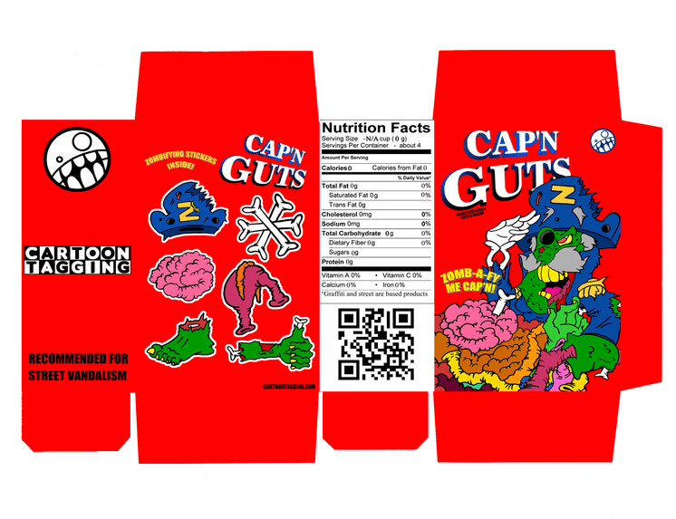 Capn Guts Cereal Box Design PNG Image