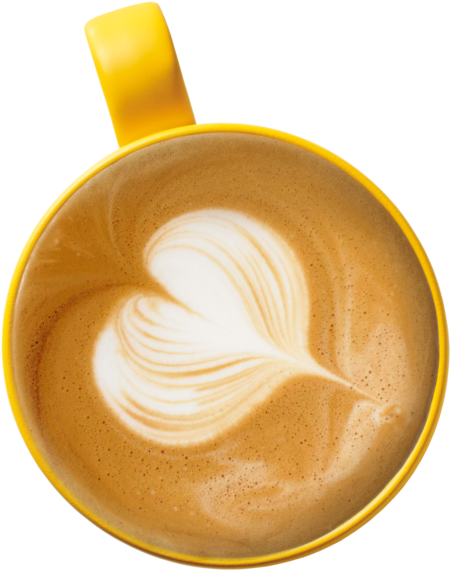 Cappuccino Art Top View PNG Image