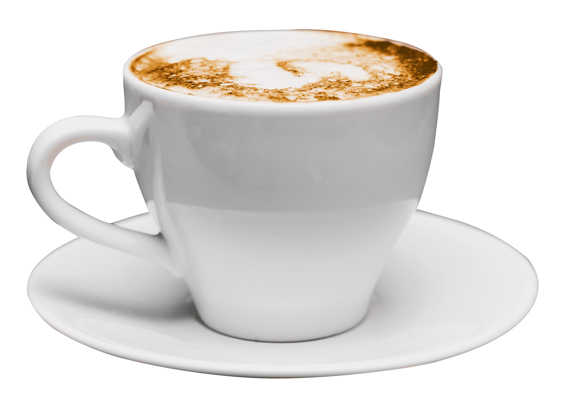 Cappuccino Coffee Cup White Background PNG Image