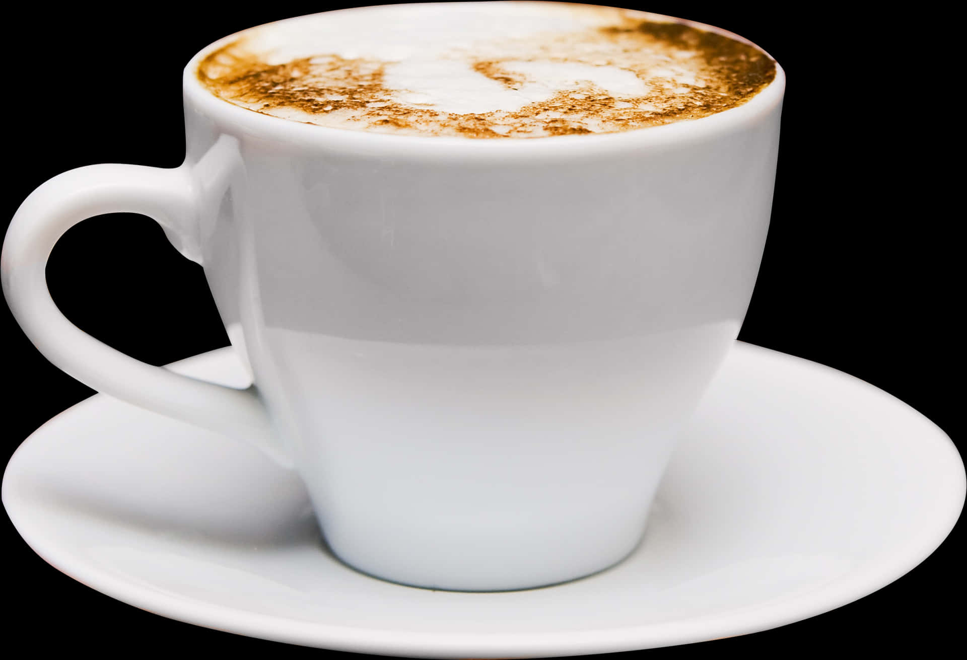 Cappuccino Coffee Cup White Background PNG Image