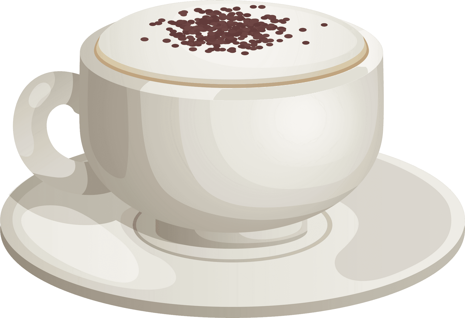 Cappuccino Cup Vector Illustration PNG Image