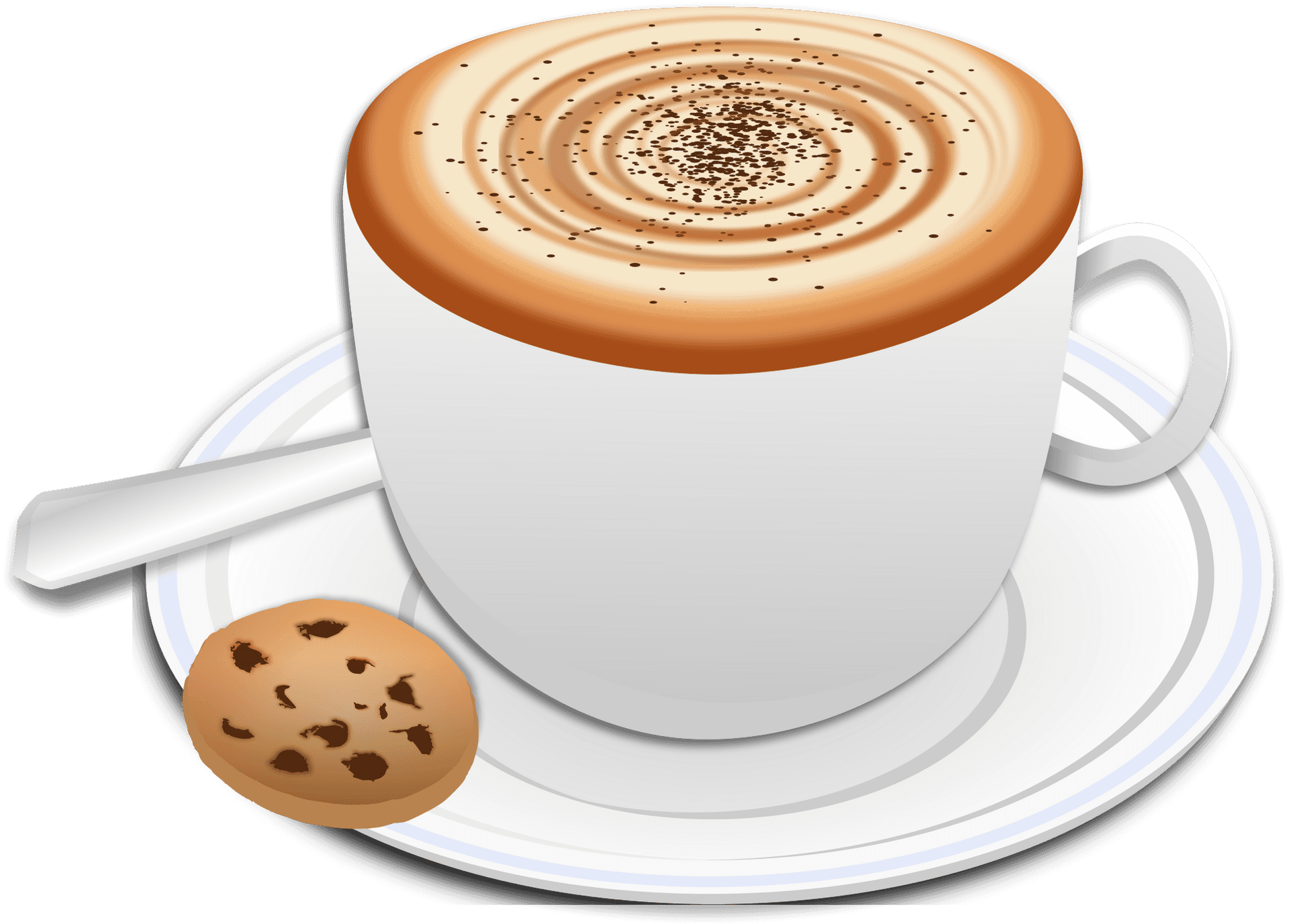 Cappuccinoand Cookie Illustration PNG Image