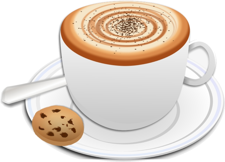 Cappuccinoand Cookie Illustration PNG Image