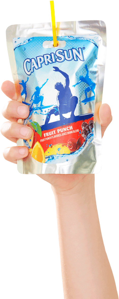 Capri Sun Fruit Punch Pouch Handheld PNG Image