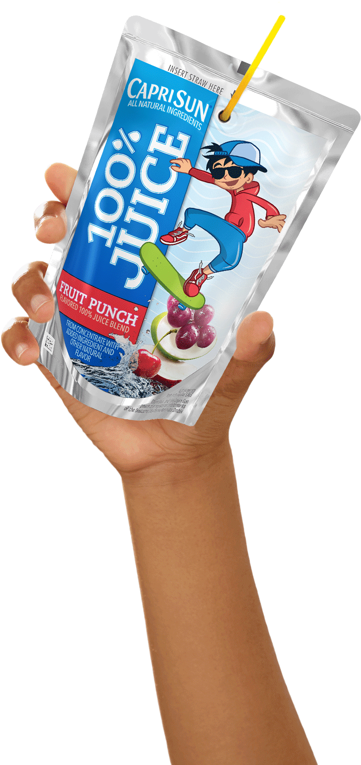 Capri Sun Fruit Punch Pouchin Hand PNG Image