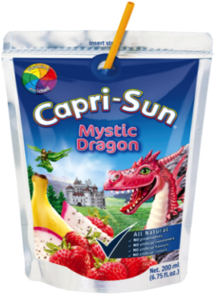 Capri Sun Mystic Dragon Flavor Pouch PNG Image