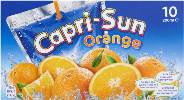 Capri Sun Orange Flavor Packaging PNG Image