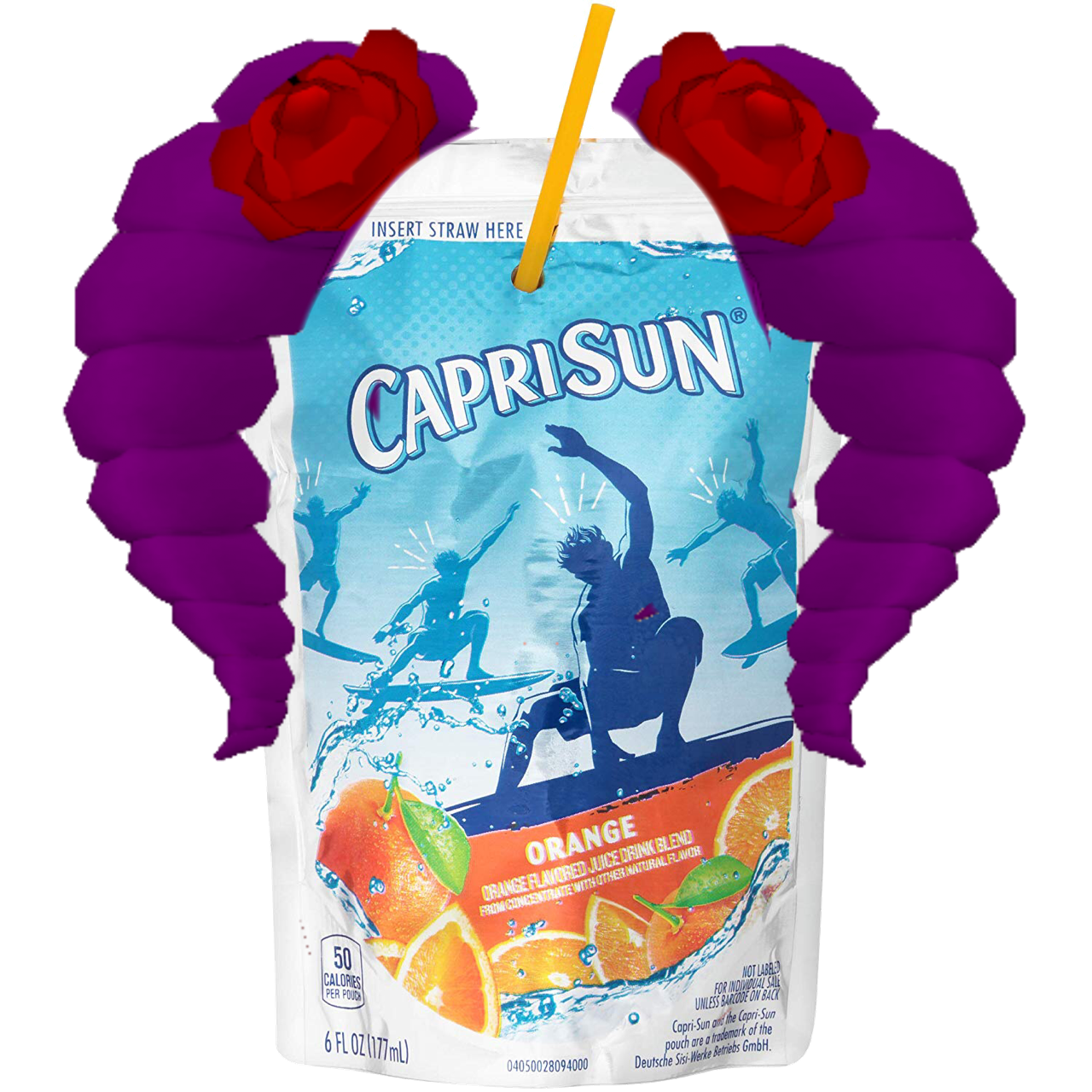 Capri Sun Orange Flavor Pouch PNG Image