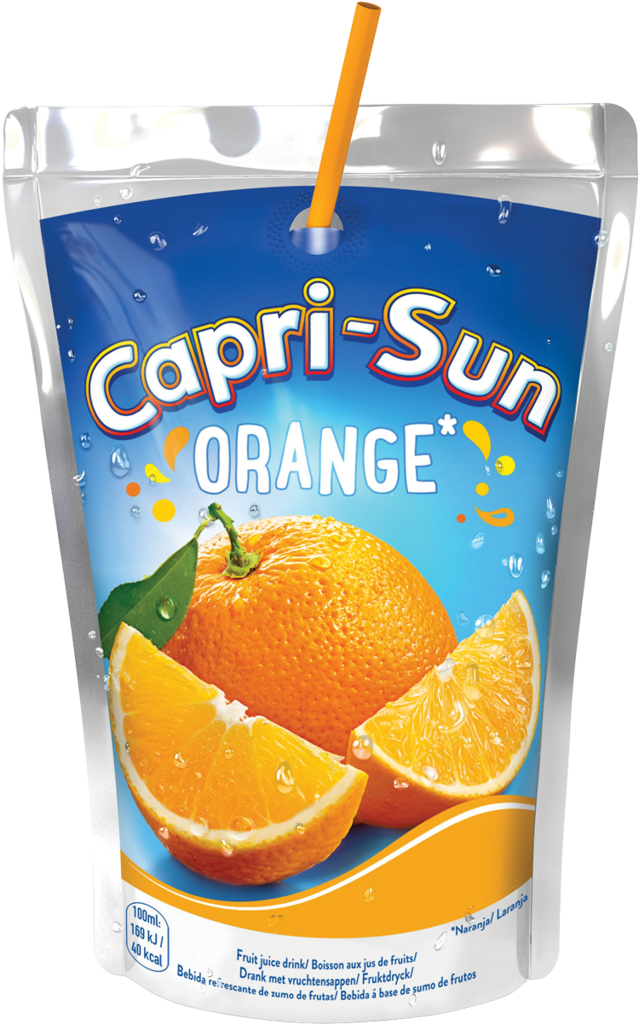 Capri Sun Orange Flavor Pouch PNG Image