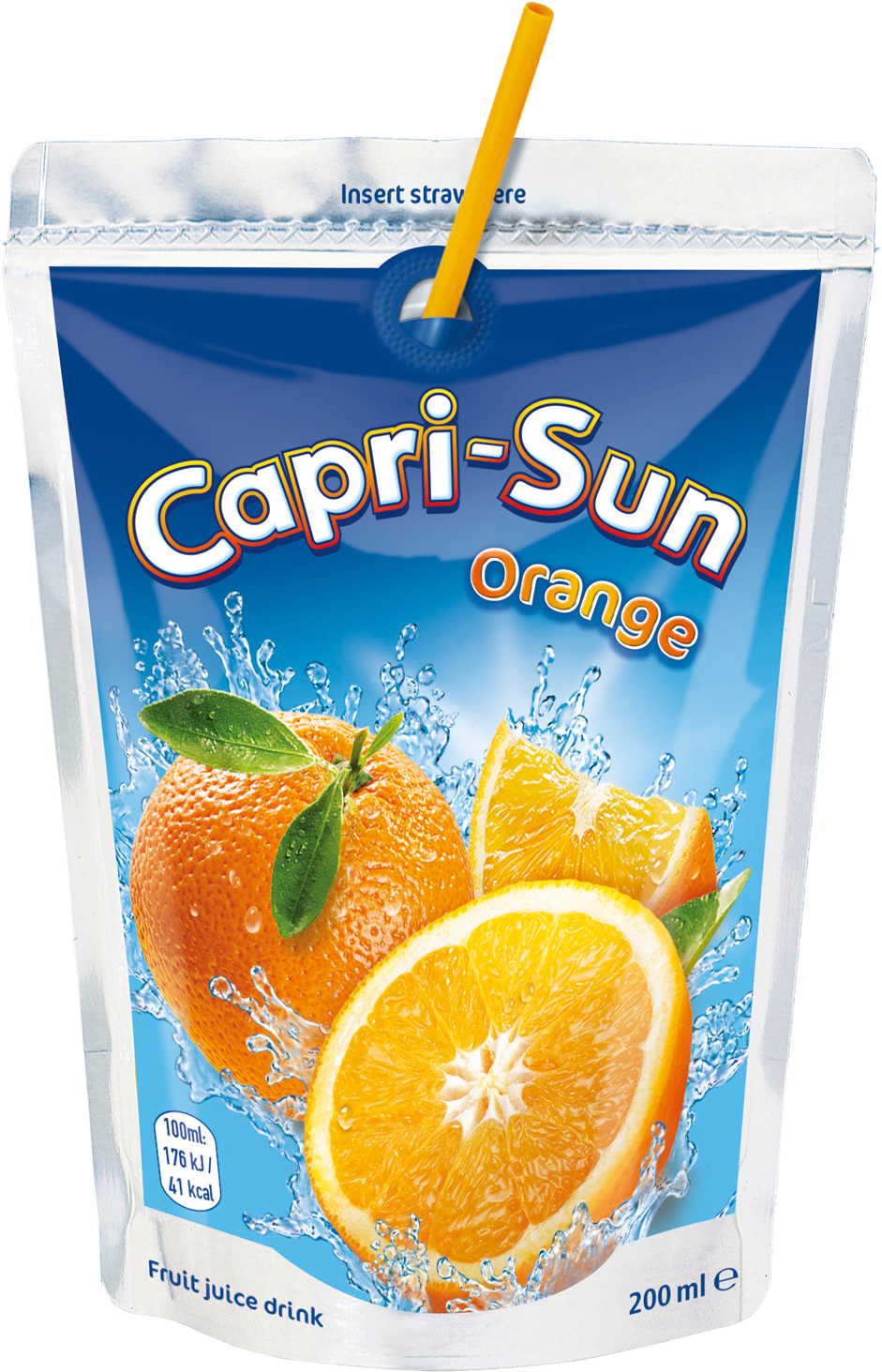 Capri Sun Orange Juice Pouch PNG Image