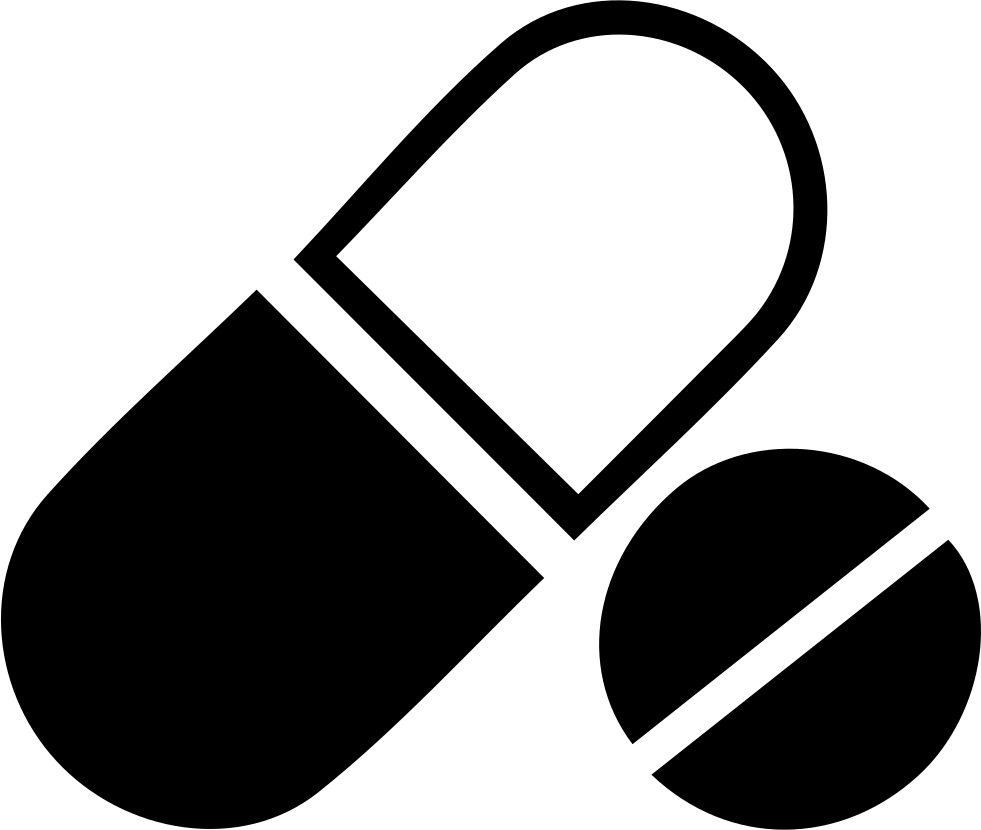 Capsule Pill Icon Blackand White PNG Image