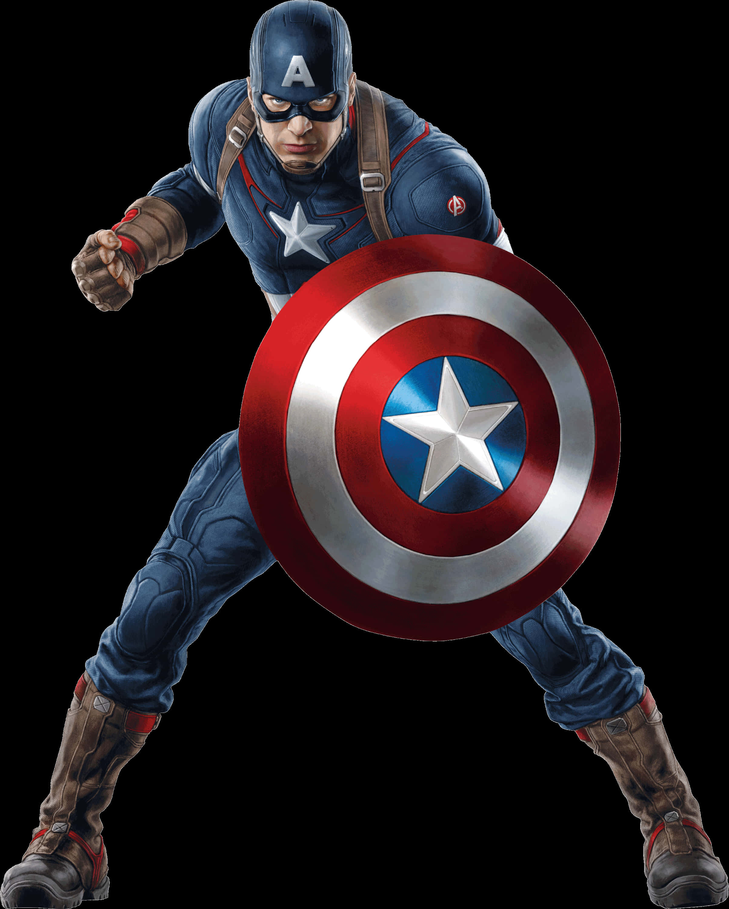 Captain America Action Pose PNG Image