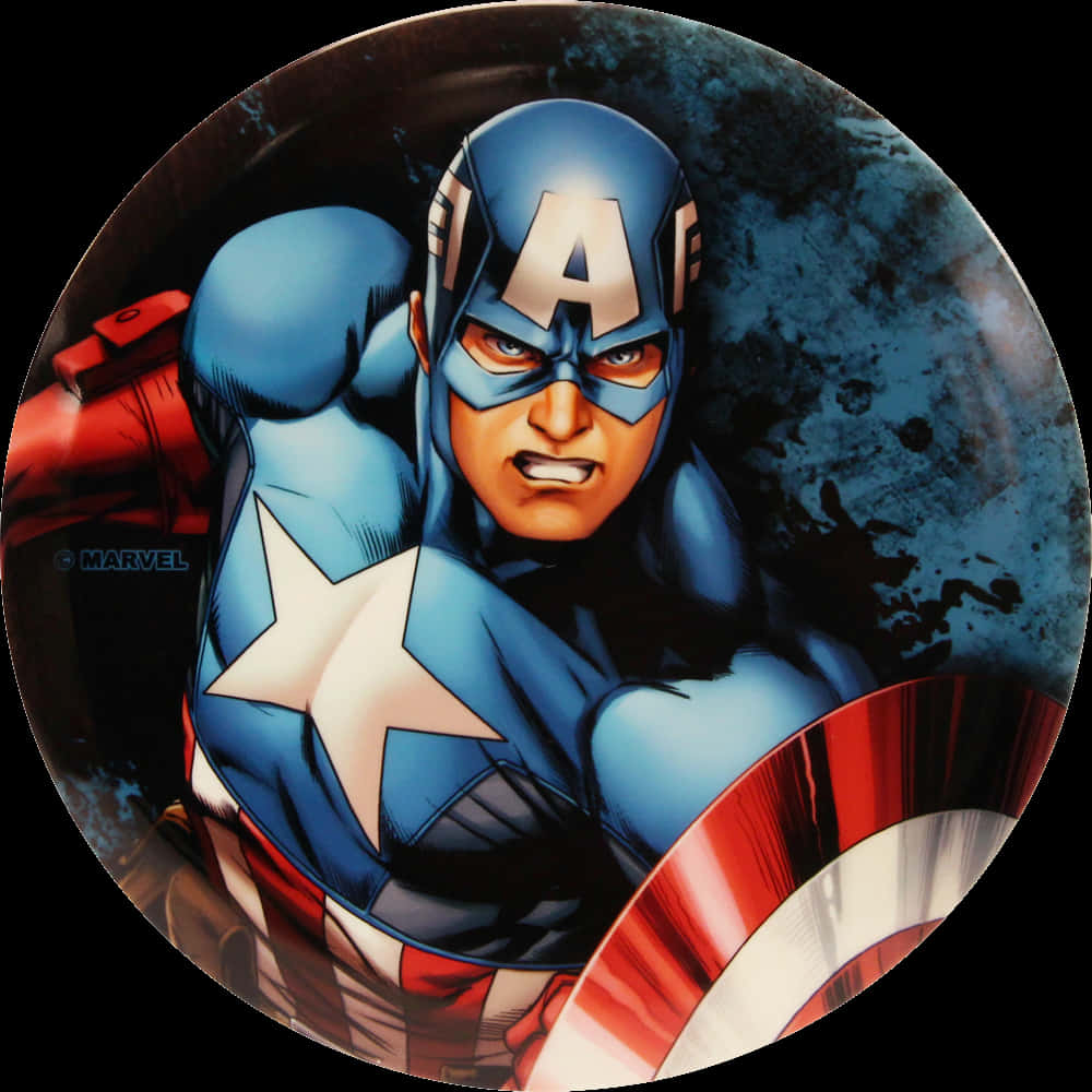 Captain America Shieldand Portrait PNG Image