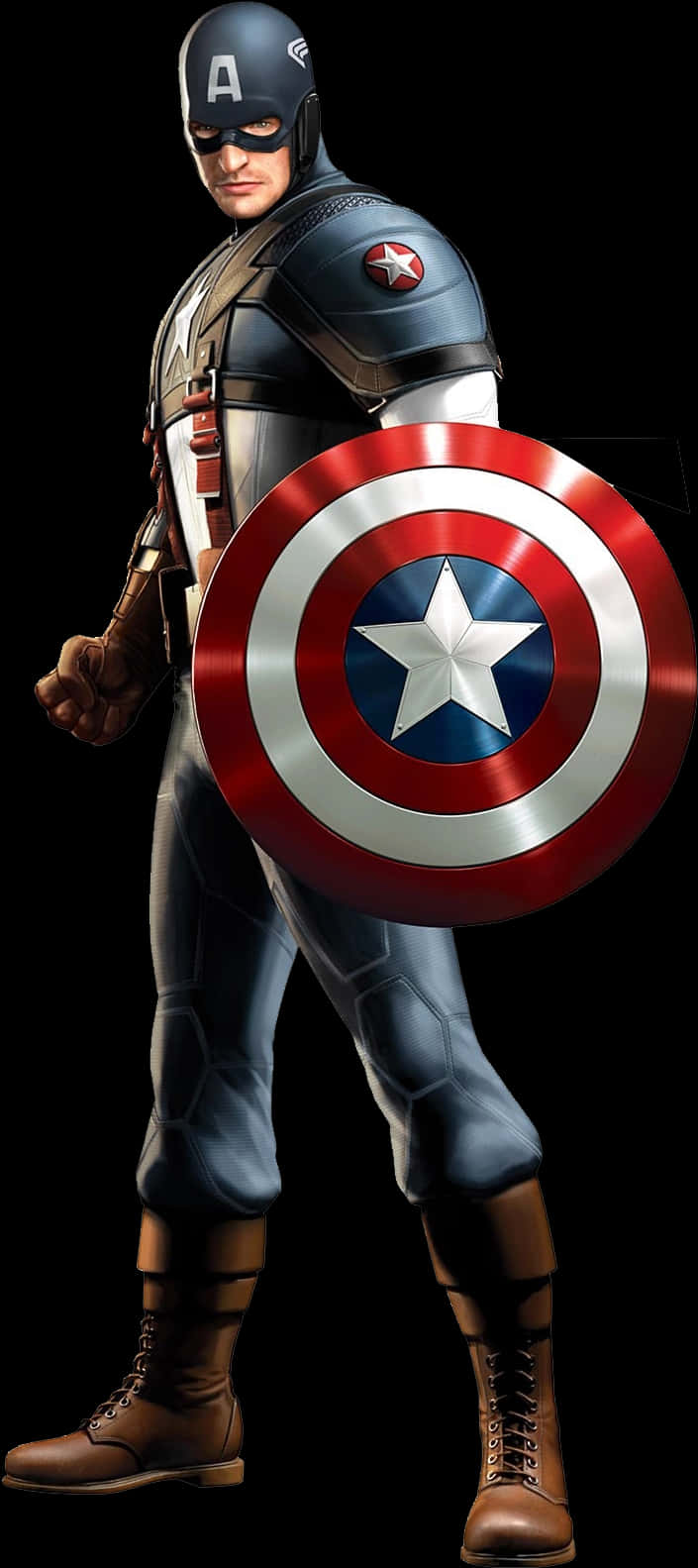 Captain America With Shield PNG Image