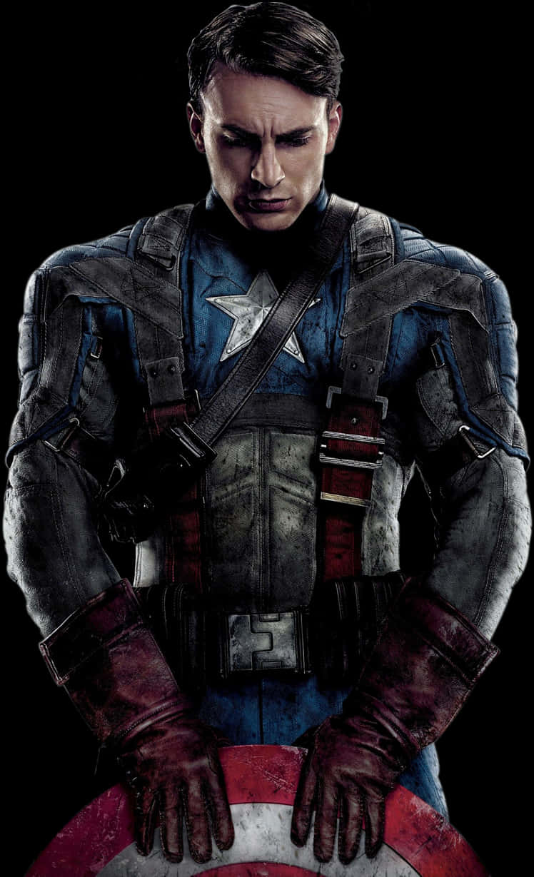 Captain America With Shield PNG Image