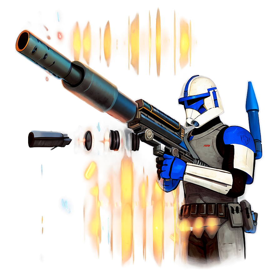 Captain Rex With Heavy Weaponry Png 06252024 PNG Image