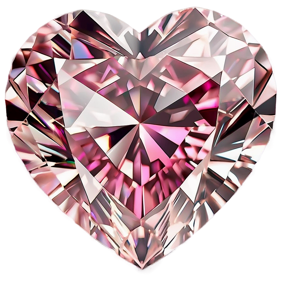 Captivating Pink Heart Diamond Image Png Hoh55 PNG Image