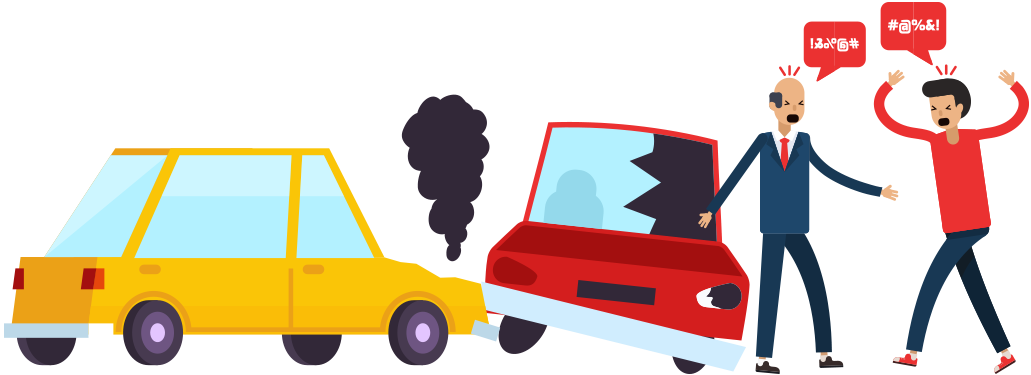 Car Accident Argument Cartoon PNG Image