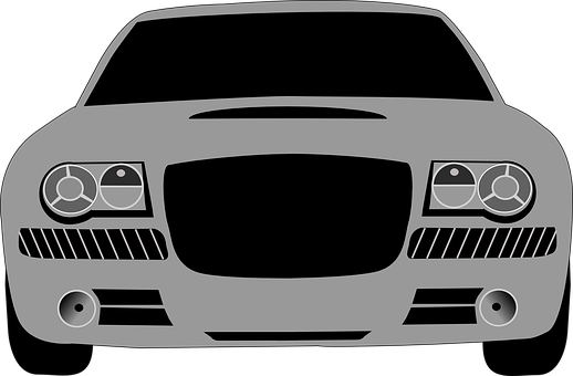 Car Front View Silhouette PNG Image