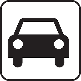 Car Symbol Blackand White PNG Image