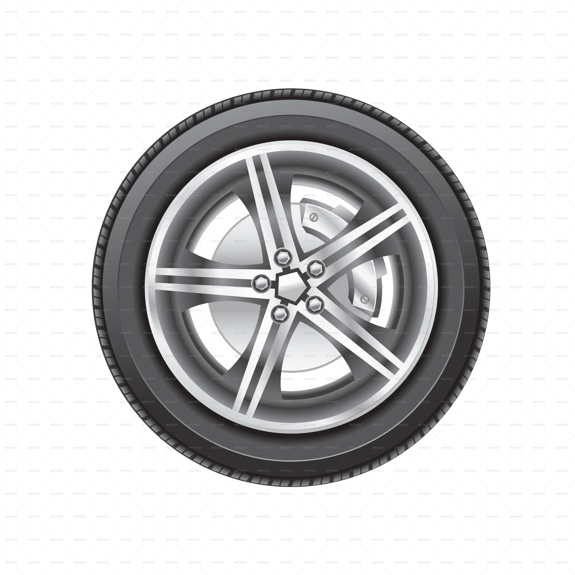 Car Tireand Alloy Wheel Design PNG Image