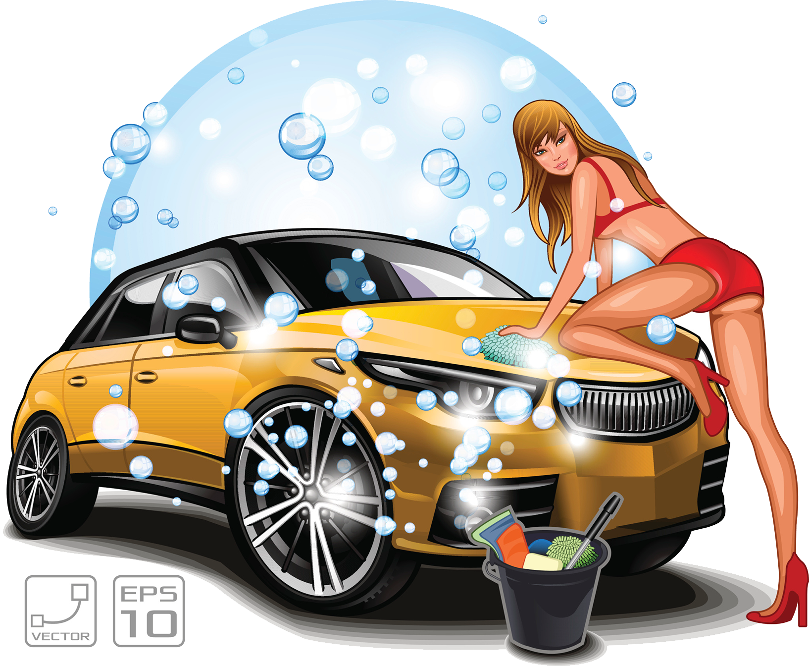 Car Wash Seductive Style PNG Image