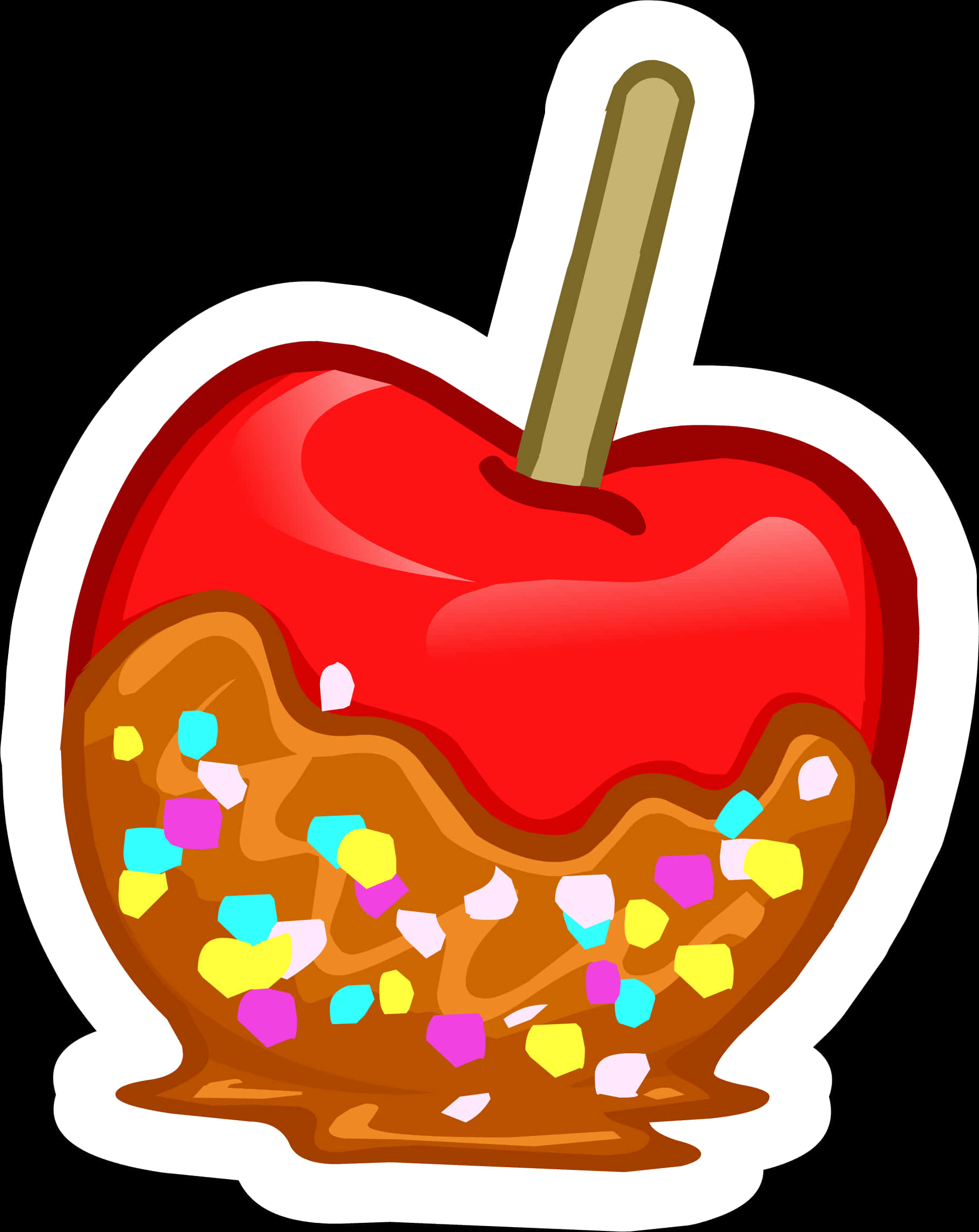 Caramel Applewith Sprinkles PNG Image