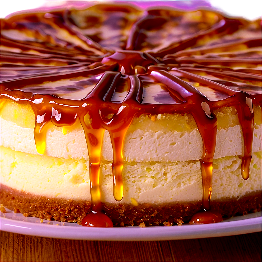 Caramel Swirled Cheesecake Png Yti PNG Image